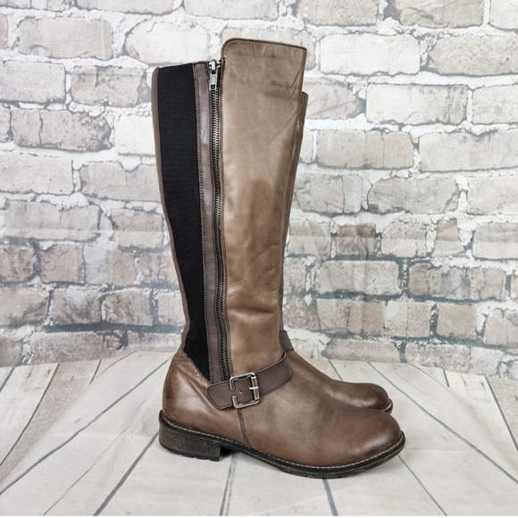 Remonte Shoes - Remonte Leather Riding Boots Taupe Embre Almond Toe Size 38 = 7/7.5 Equestrian